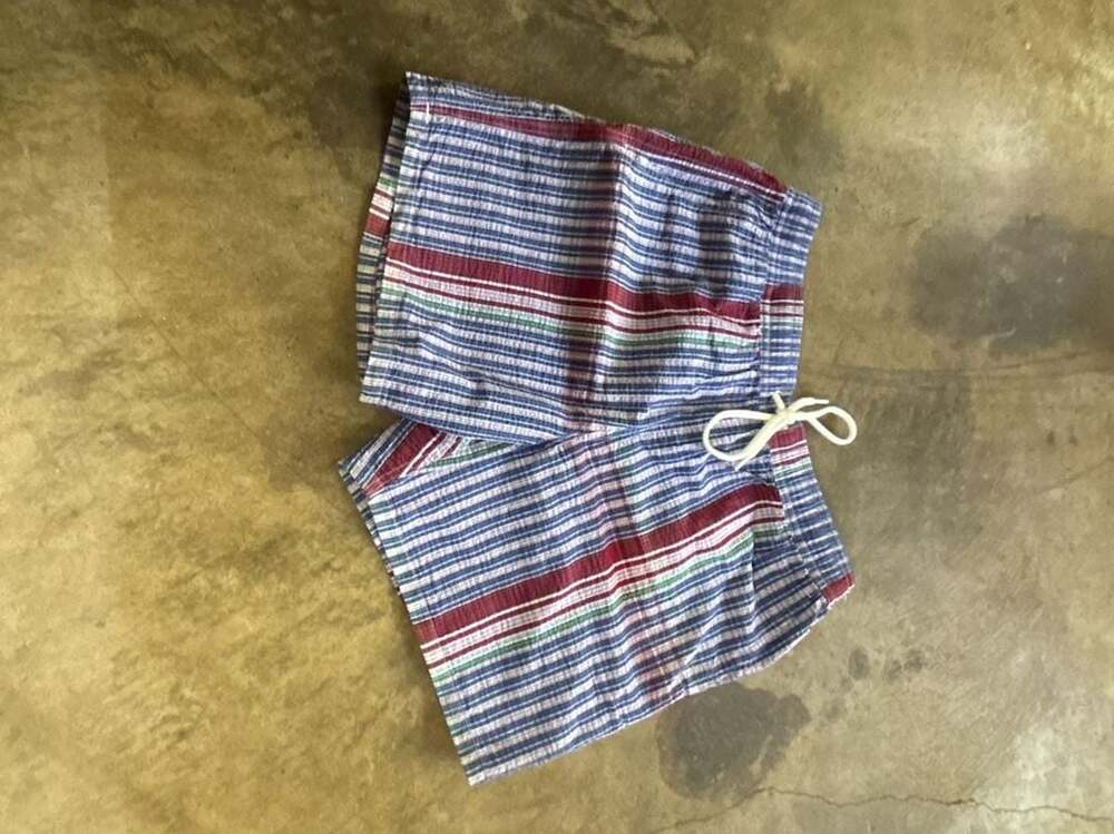 J.Crew Men's Original Swimwear Multi-Stripe Seersucker Shorts